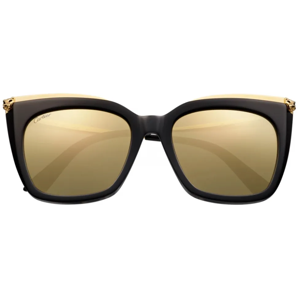 Cartier - Square - Combined Black Gold - Large - Panthère de Cartier - Sunglasses - Cartier Eyewear - Avvenice
