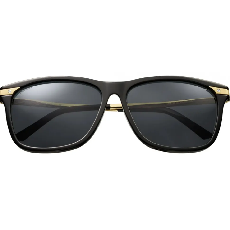 Cartier - Square - Golden-Finish Platinum-Finish Metal Graduated Grey Lenses - Trinity Collection - Sunglasses - Cartier Eyewear - Avvenice