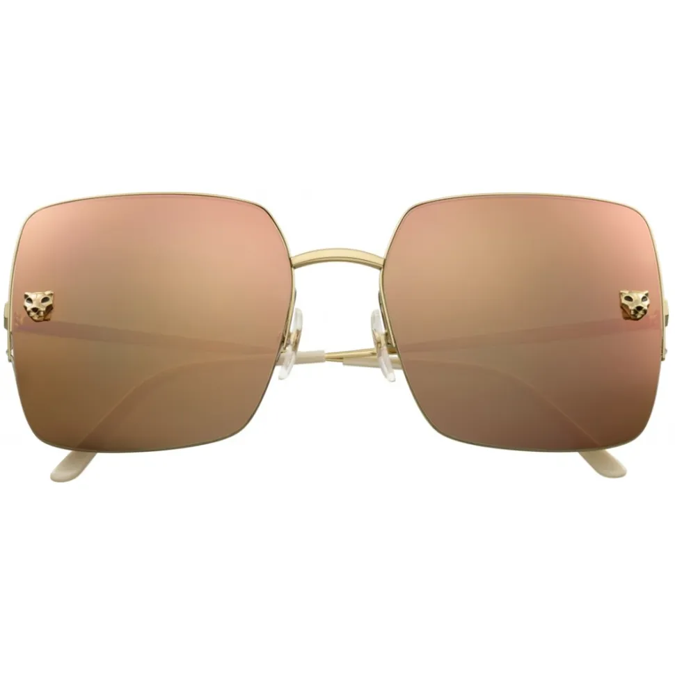 Cartier - Square - Metal Gold Finish Champagne - Panthère de Cartier - Sunglasses - Cartier Eyewear - Avvenice