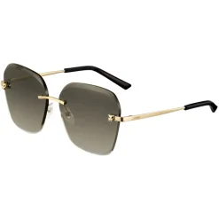 Cartier - Square - Metal Gold Finish Champagne, Brown Lenses - Panthère de Cartier - Sunglasses - Cartier Eyewear - Avvenice