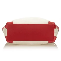 Cartier Vintage - Canvas Marcello De Cartier Tote Bag - Ivory Red - Fabric, Leather and Python Leather Bag - Luxury High Quality - Avvenice