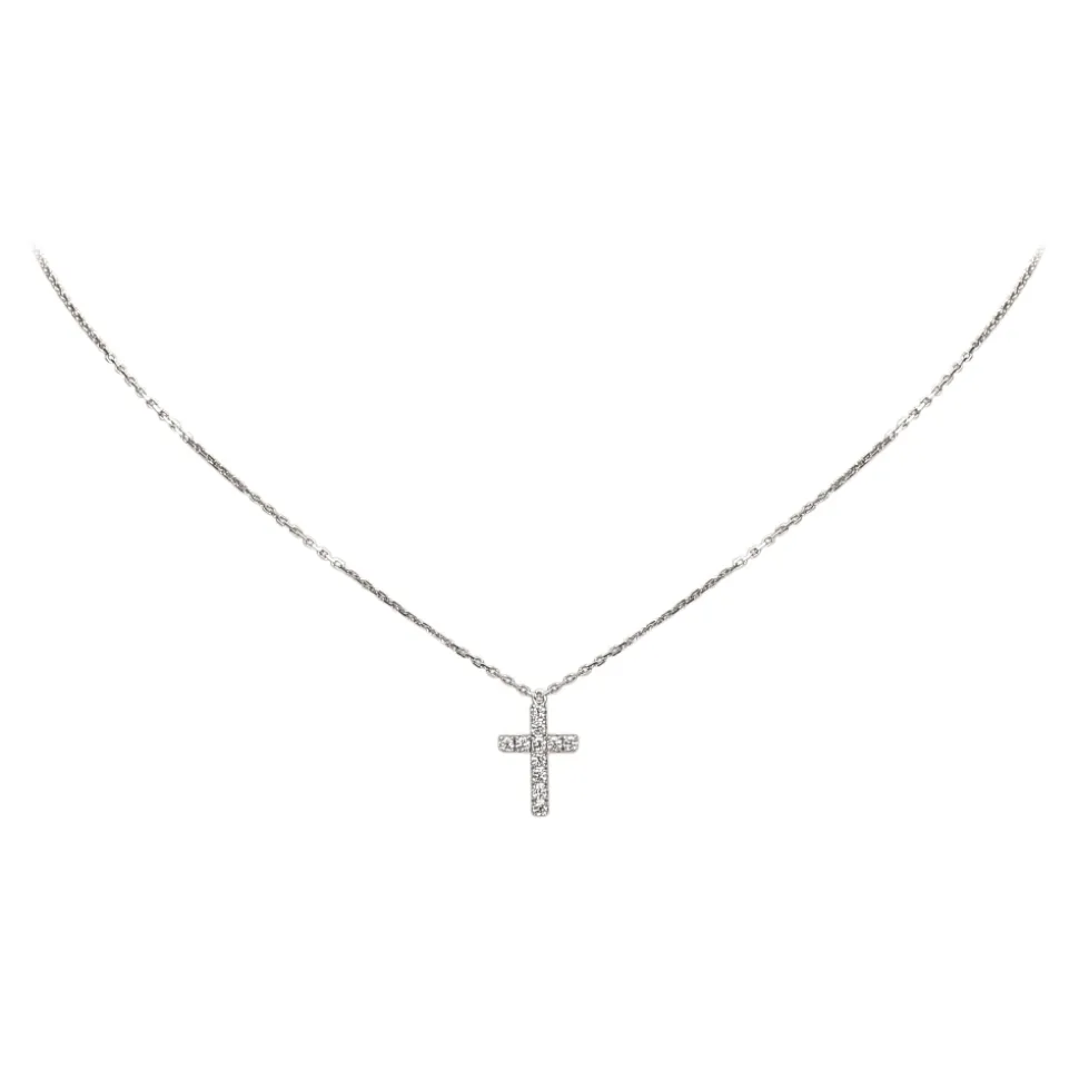 Cartier Vintage - Diamond Symbols Necklace - Cartier Necklace in White Gold 18k - Luxury High Quality - Avvenice