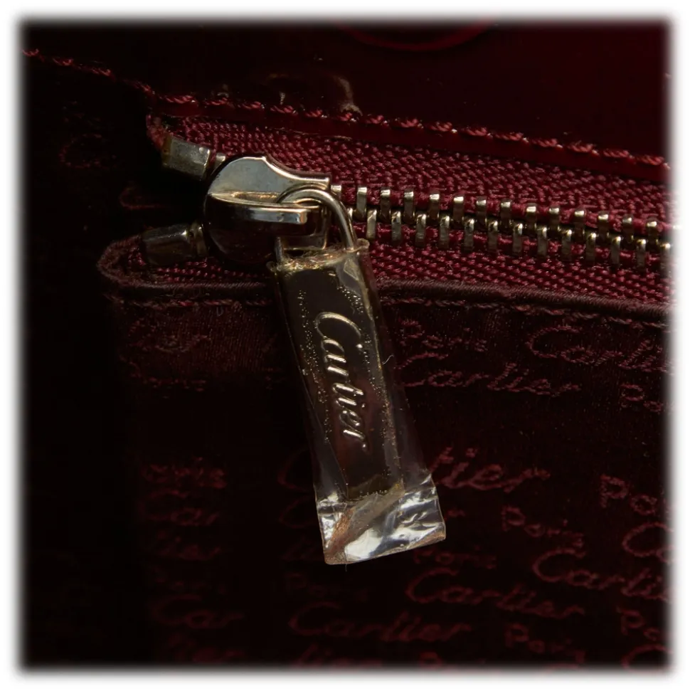 Cartier Vintage - Happy Birthday Shoulder Bag - Red Burgundy - Cartier Handbag in Leather - Luxury High Quality - Avvenice