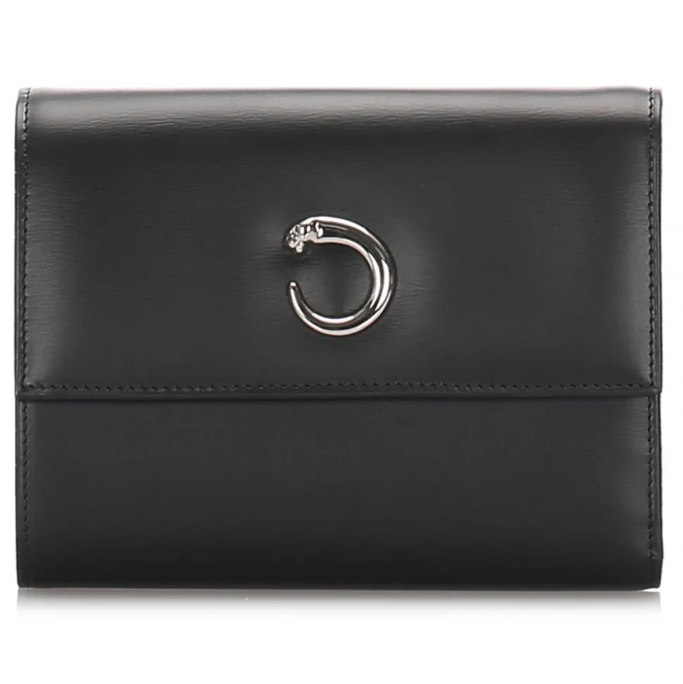 Cartier Vintage - Leather Panthere Wallet - Black - Patent Leather Wallet - Luxury High Quality - Avvenice