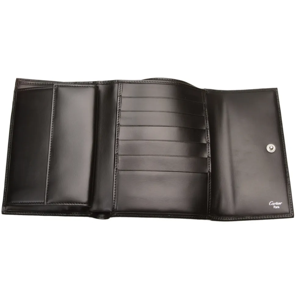 Cartier Vintage - Leather Panthere Wallet - Black - Patent Leather Wallet - Luxury High Quality - Avvenice