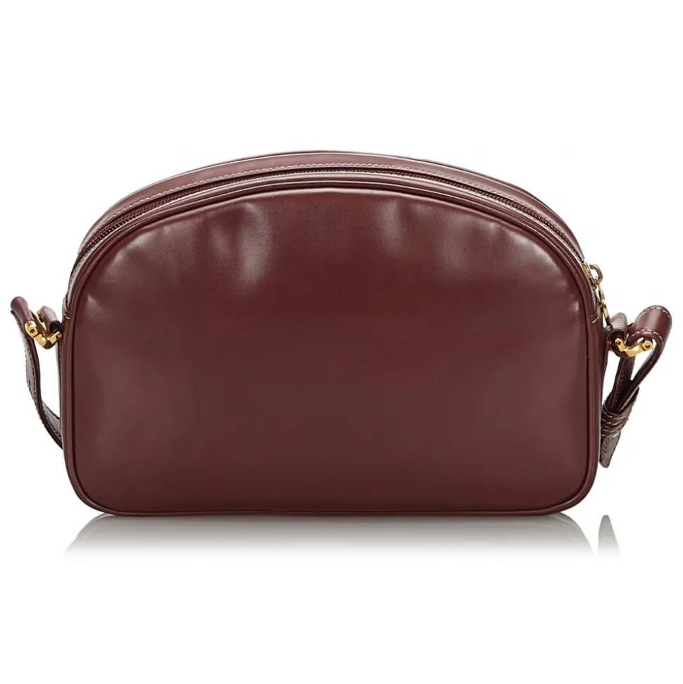 Cartier Vintage - Leather Must De Cartier Crossbody Bag - Bordeau - Leather Handbag - Luxury High Quality - Avvenice