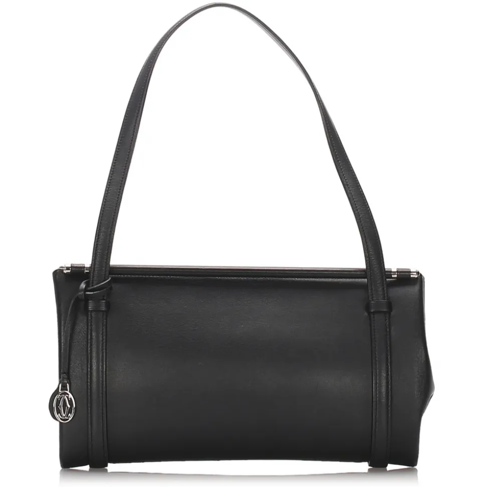 Cartier Vintage - Leather Shoulder Bag - Black - Cartier Handbag in Leather - Luxury High Quality - Avvenice
