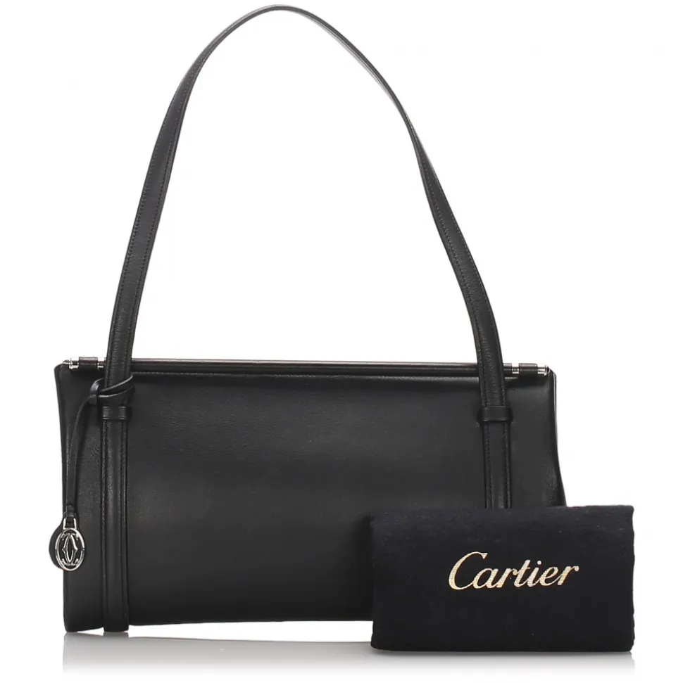 Cartier Vintage - Leather Shoulder Bag - Black - Cartier Handbag in Leather - Luxury High Quality - Avvenice