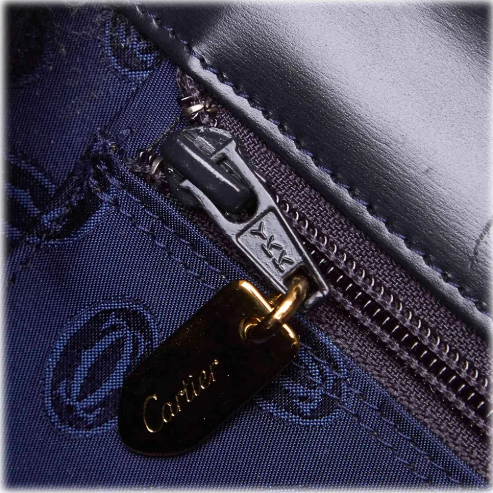 Cartier Vintage - Leather S De Cartier Sapphire - Black - Leather Shoulder Bag - Luxury High Quality - Avvenice