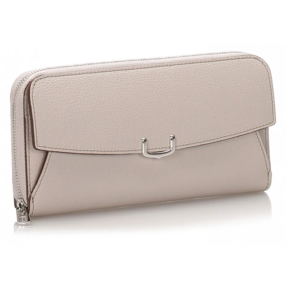 Cartier Vintage - Leather C de Cartier International Wallet - Beige - Patent Leather Wallet - Luxury High Quality - Avvenice