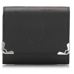 Cartier Vintage - Leather Must de Cartier Coin Pouch - Black - Patent Leather Wallet - Luxury High Quality - Avvenice
