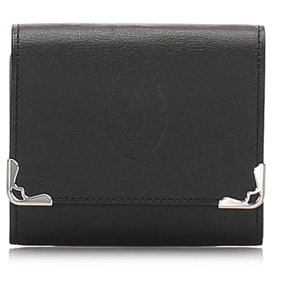 Cartier Vintage - Leather Must de Cartier Coin Pouch - Black - Patent Leather Wallet - Luxury High Quality - Avvenice