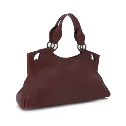 Cartier Vintage - Marcello de Cartier Leather Handbag - Red Burgundy - Cartier Handbag in Leather - Luxury High Quality - Avvenice