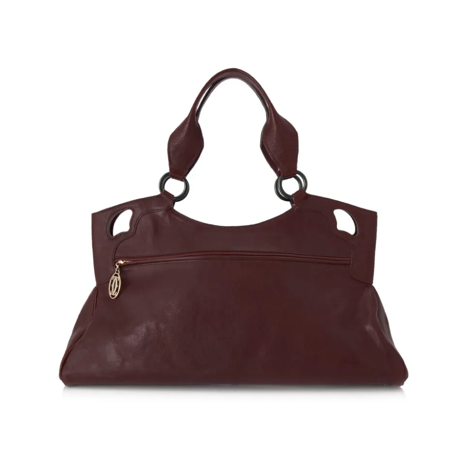 Cartier Vintage - Marcello de Cartier Leather Handbag - Red Burgundy - Cartier Handbag in Leather - Luxury High Quality - Avvenice