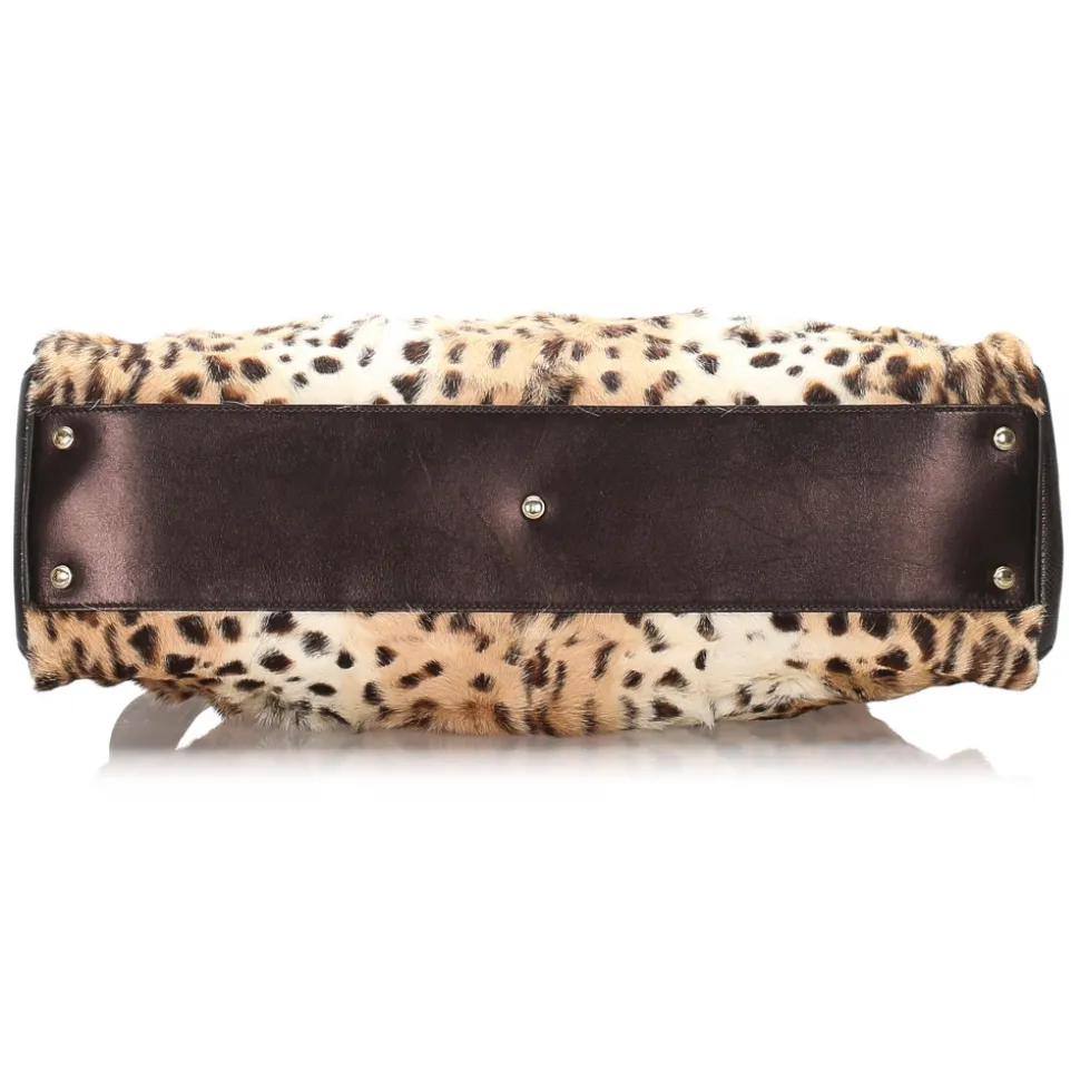 Cartier Vintage - Mink Fur Marcello de Cartier Tote - Brown Beige - Cartier Handbag in Leather - Luxury High Quality - Avvenice