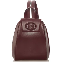 Cartier Vintage - Must de Cartier Leather Backpack - Red Burgundy - Leather Backpack - Luxury High Quality - Avvenice