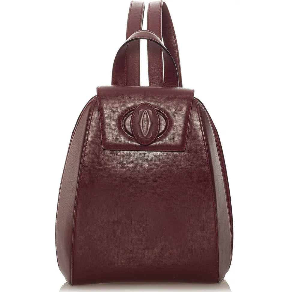 Cartier Vintage - Must de Cartier Leather Backpack - Red Burgundy - Leather Backpack - Luxury High Quality - Avvenice