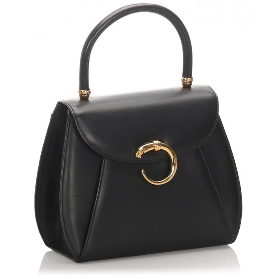 Cartier Vintage - Panthere Leather Handbag - Black - Cartier Handbag in Leather - Luxury High Quality - Avvenice