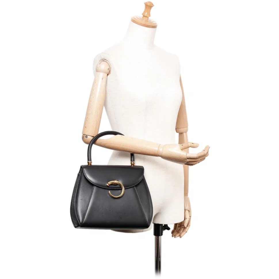 Cartier Vintage - Panthere Leather Handbag - Black - Cartier Handbag in Leather - Luxury High Quality - Avvenice