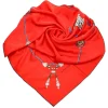 Cartier Vintage - Printer Silk Scarf - Red Cartier Scarf in Silk - Luxury High Quality - Avvenice