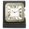 Cartier Vintage - Santos de Cartier Travel Alarm Clock - Silver Black - Cartier Alarm Clock in Steel - Luxury High Quality - Avvenice
