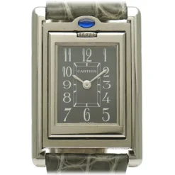 Cartier Vintage - Stainless Steel Tank Basculante Quartz Watch W1011158 - Cartier Watch Grey - Luxury High Quality - Avvenice