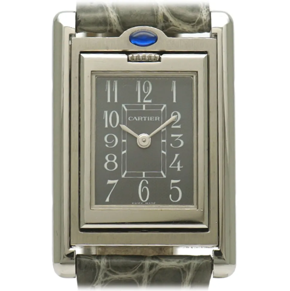 Cartier Vintage - Stainless Steel Tank Basculante Quartz Watch W1011158 - Cartier Watch Grey - Luxury High Quality - Avvenice