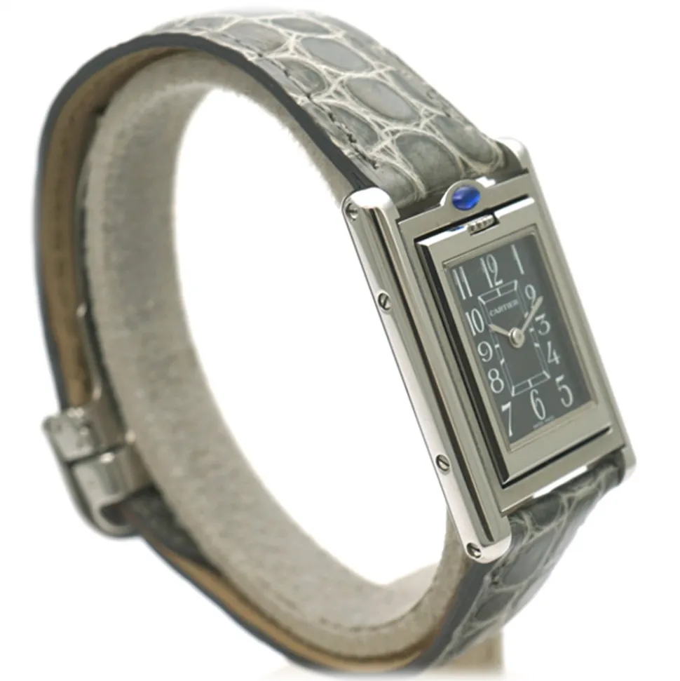 Cartier Vintage - Stainless Steel Tank Basculante Quartz Watch W1011158 - Cartier Watch Grey - Luxury High Quality - Avvenice