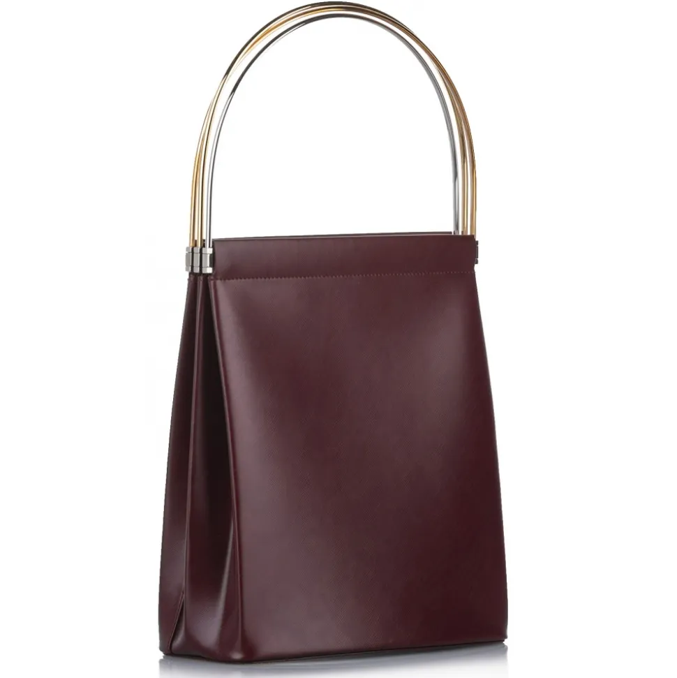 Cartier Vintage - Trinity Cage Leather Handbag - Red Burgundy - Leather Handbag - Luxury High Quality - Avvenice