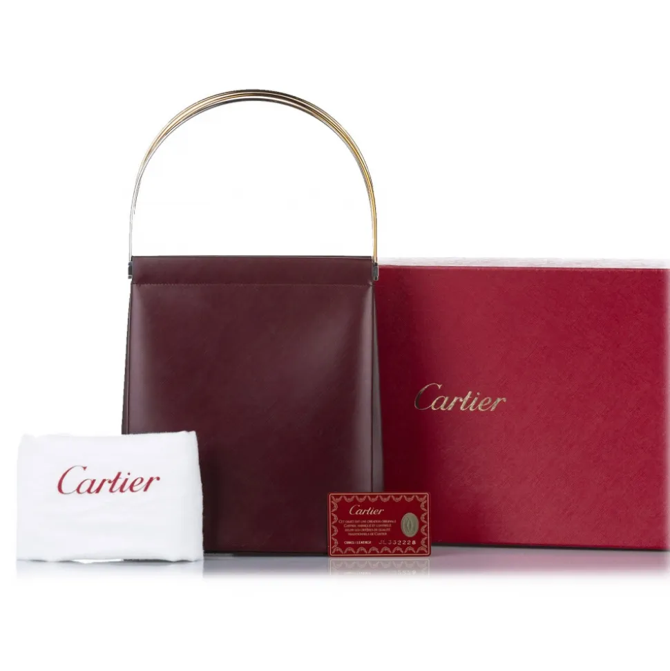 Cartier Vintage - Trinity Cage Leather Handbag - Red Burgundy - Leather Handbag - Luxury High Quality - Avvenice