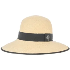 Catalina Jacob - Natural Panama Hat - White Black - Handmade in Italy - Luxury Exclusive Collection - Avvenice