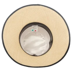 Catalina Jacob - Natural Panama Hat - White Black - Handmade in Italy - Luxury Exclusive Collection - Avvenice