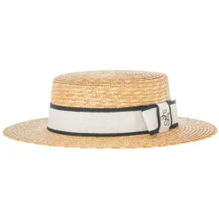 Catalina Jacob - Natural Straw Hat - White Black - Handmade in Italy - Luxury Exclusive Collection - Avvenice
