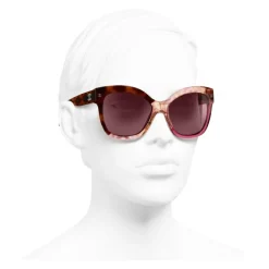 Chanel - Butterfly Sunglasses - Dark Tortoise Pink - Chanel Eyewear - Avvenice