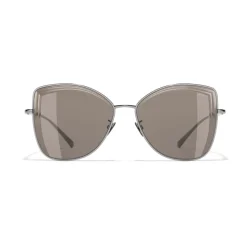 Chanel - Butterfly Sunglasses - Dark Silver Brown - Chanel Eyewear - Avvenice