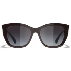 Chanel - Butterfly Sunglasses - Dark Red White Gold - Chanel Eyewear - Avvenice