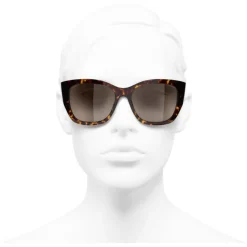 Chanel - Butterfly Sunglasses - Dark Tortoise White Gold - Chanel Eyewear - Avvenice
