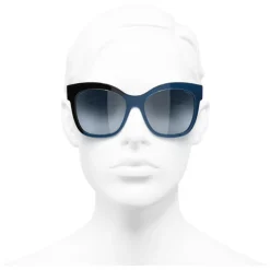 Chanel - Butterfly Sunglasses - Black Blue - Chanel Eyewear - Avvenice