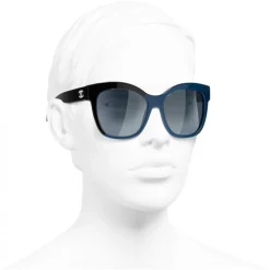 Chanel - Butterfly Sunglasses - Black Blue - Chanel Eyewear - Avvenice