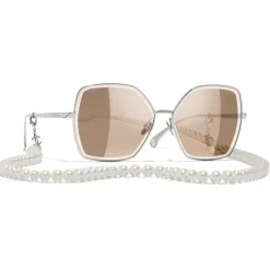 Chanel - Butterfly Sunglasses - Silver Pink Gold - Chanel Eyewear - Avvenice