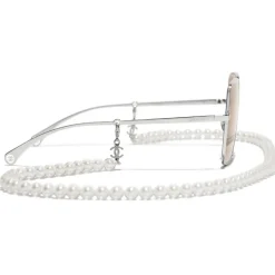 Chanel - Butterfly Sunglasses - Silver Pink Gold - Chanel Eyewear - Avvenice