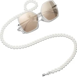 Chanel - Butterfly Sunglasses - Silver Pink Gold - Chanel Eyewear - Avvenice