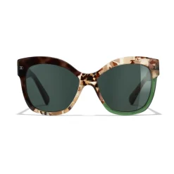 Chanel - Butterfly Sunglasses - Dark Tortoise Green - Chanel Eyewear - Avvenice