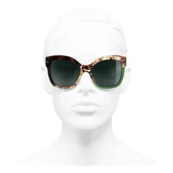 Chanel - Butterfly Sunglasses - Dark Tortoise Green - Chanel Eyewear - Avvenice
