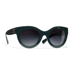 Chanel - Butterfly Sunglasses - Dark Green Gray Gradient - Chanel Eyewear - Avvenice