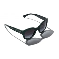 Chanel - Butterfly Sunglasses - Dark Green Gray Gradient - Chanel Eyewear - Avvenice
