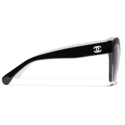 Chanel - Butterfly Sunglasses - Black White Gray - Chanel Eyewear - Avvenice