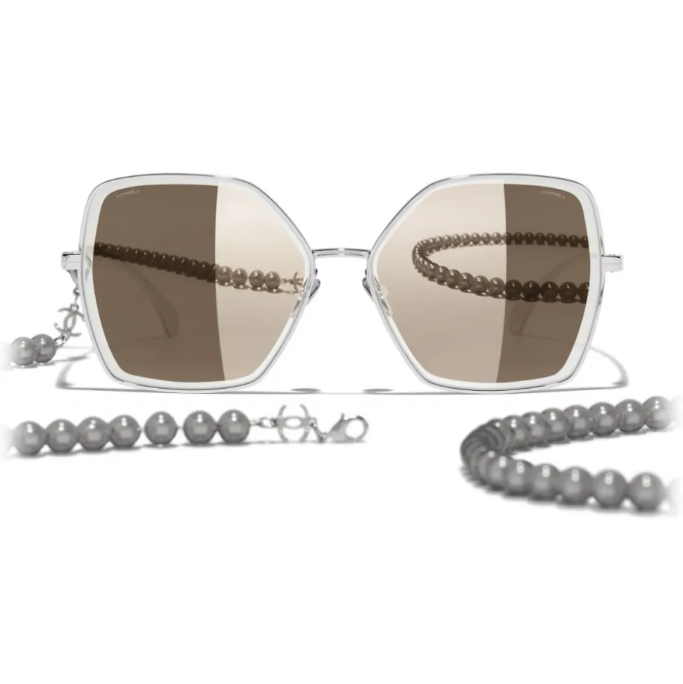 Chanel - Butterfly Sunglasses - Silver Gold - Chanel Eyewear - Avvenice