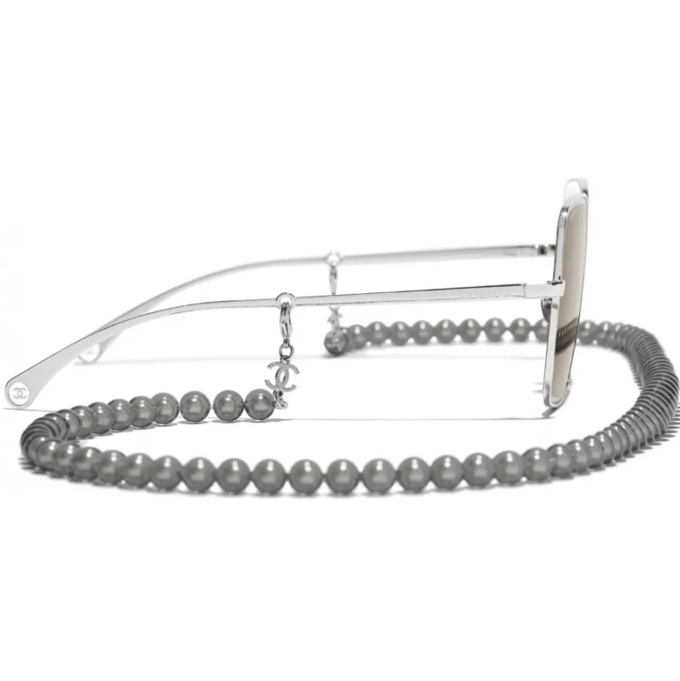 Chanel - Butterfly Sunglasses - Silver Gold - Chanel Eyewear - Avvenice