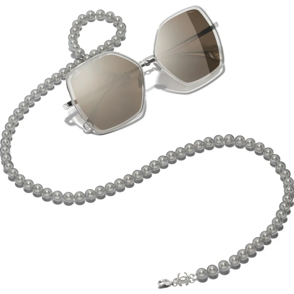 Chanel - Butterfly Sunglasses - Silver Gold - Chanel Eyewear - Avvenice